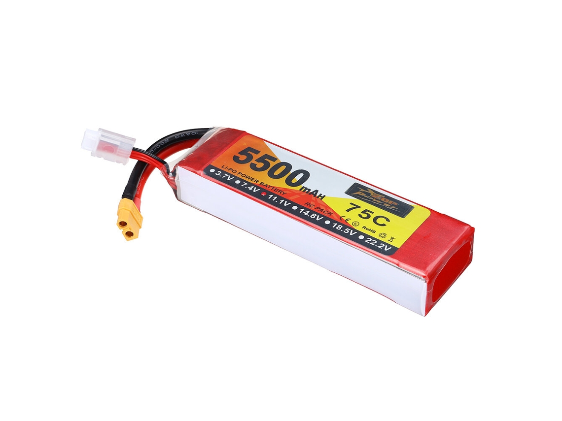 Batería Zop Power de 11,1 V, 5500 mAh, 75 C, 3 s, Lipo, conector XT60 para dron RC