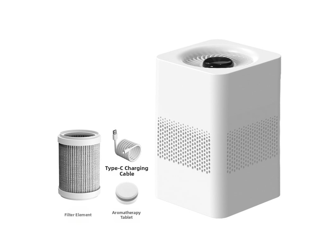 Purificador De Aire, Cable Usb + 1 Filtro Y 1 Pastilla Aromática, Para El Hogar, Blanco Czhhmart