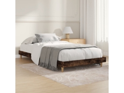 Estructura De Cama Sin Colchón Madera Roble Ahumado 100x200 Cm