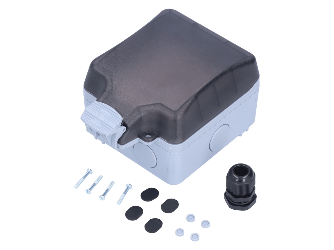 Enchufe Exterior 6 Huecos Ip66 Impermeable Caja De Poder 127v 250v 15a Receptáculo De Pared Jardín