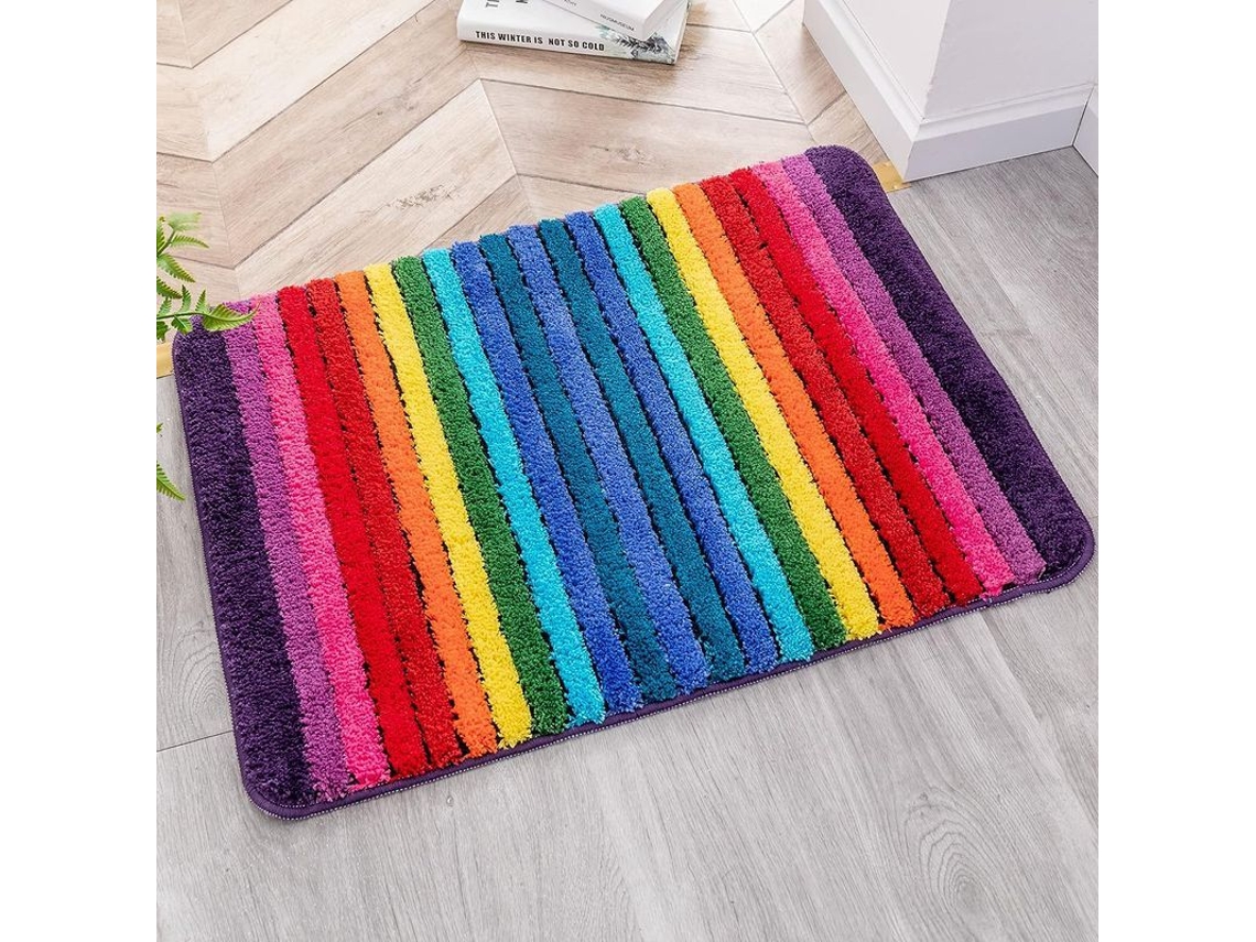 2026-alfombra De Baño Arcoíris Linjou Ultra Suave Y Absorbente Microfibra Alfombra Plush Para Baño