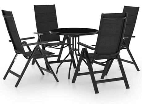 Conjunto 5 de bistró de jardín VIDAXL negro y antracita