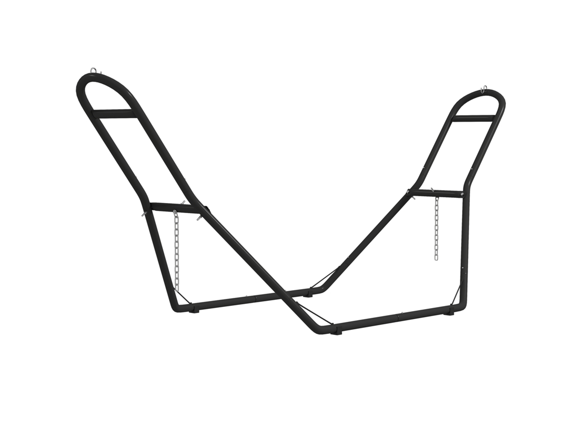 Soporte Antideslizante Ajustable Para Hamaca Con Ganchos En Forma De S, De Acero, 278 Cm, Negro.