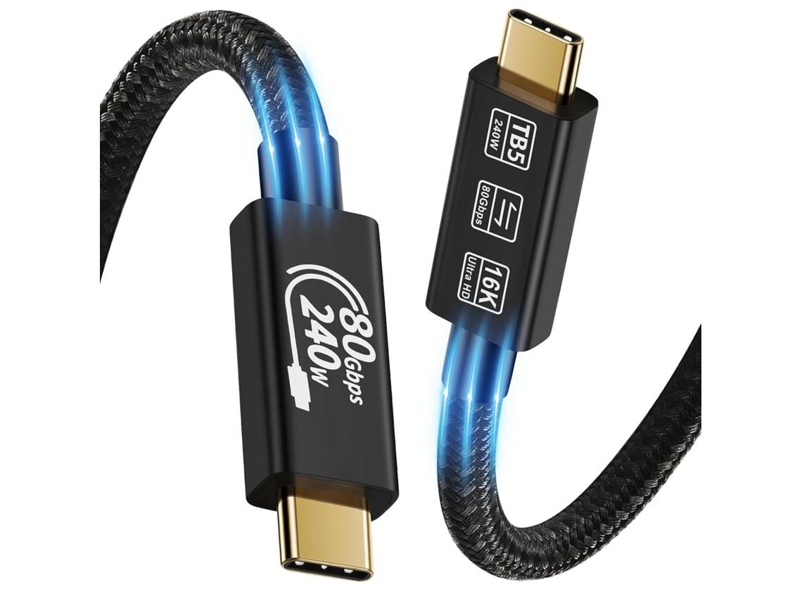 Cable de extensión USB tipo C, velocidad de 80 Gbps, carga de 240 W, compatible con vídeo 16k SFUSHOS