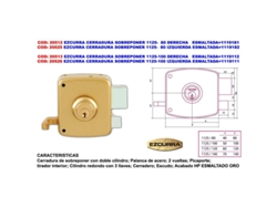 Ezcurra Cerradura Sobreponer 1125-100 Derecha Esmaltada 1119111