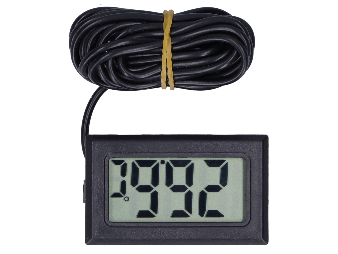 Termómetro Digital Lcd Mini Con Cable, Medidor De Temperatura Electrónico Fy13001negro