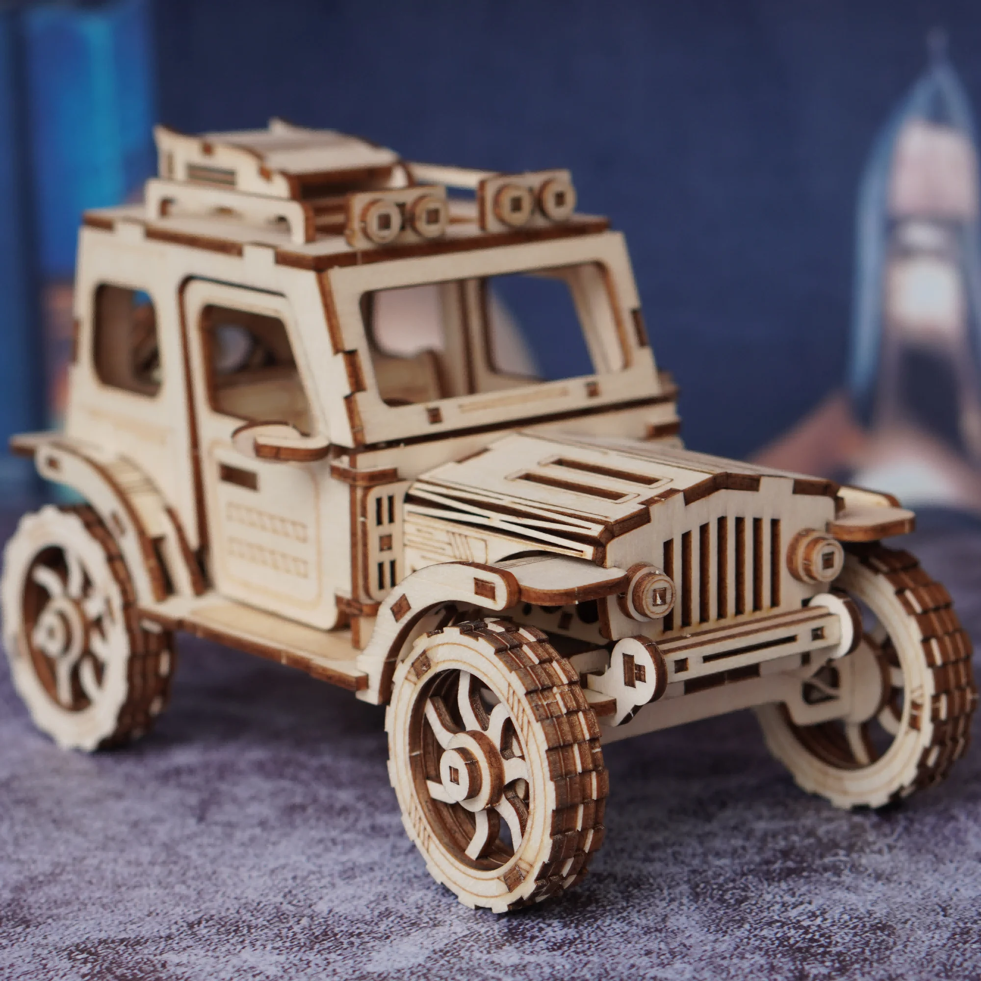 Modelo De Coche De Rompecabezas De Madera 3d, Modelo De Vehículo Todoterreno Para Armar Uno Mismo.