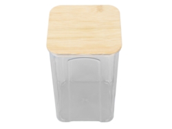 Recipiente hermético para almacenar alimentos, frasco transparente para almacenar alimentos con tapa de bambú para pasta, harina, cereales, frijoles...
