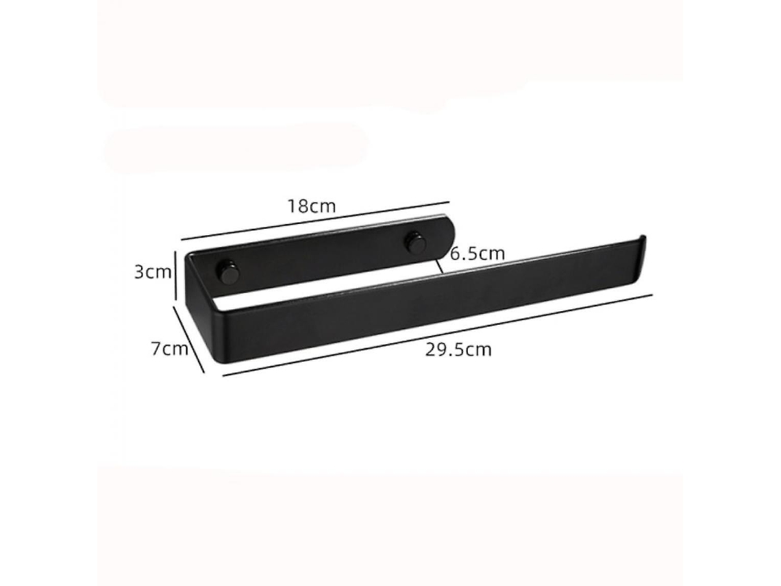 Portarrollos de papel higiénico negro, toallero para cocina y baño, soporte para papel/adhesivo | Portadocumentos Gusshious (negro)