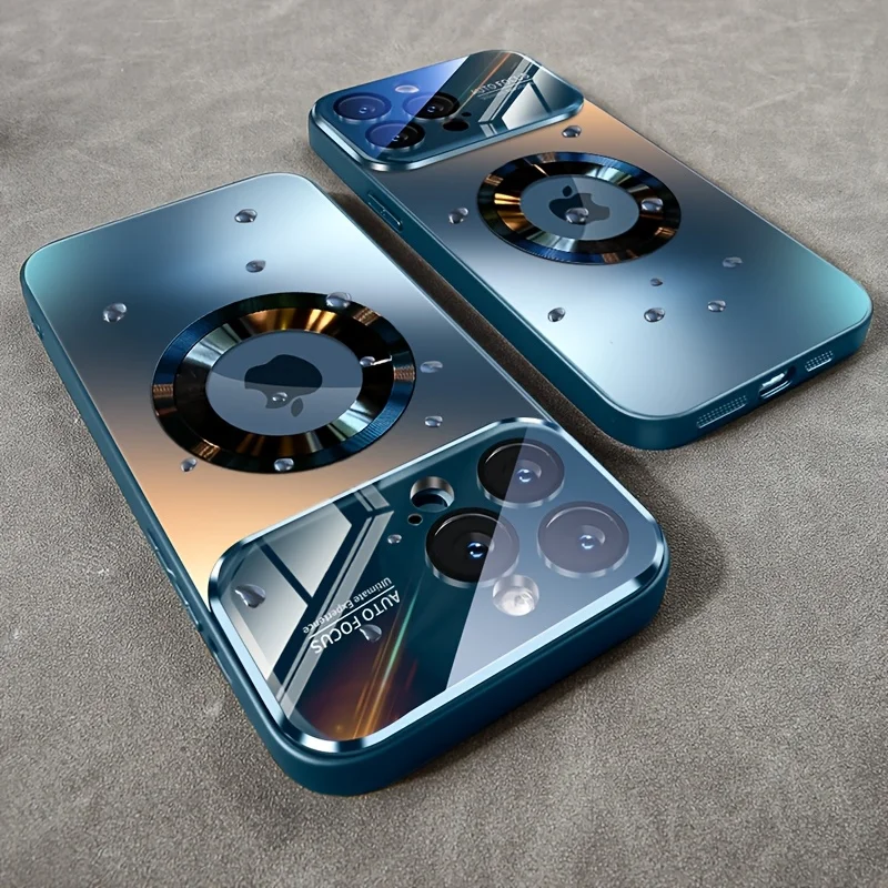 (iphone 12 Azul) Funda Protectora Magnética De Carga Inalámbrica Magesafe, Diseño A Prueba De Golpes