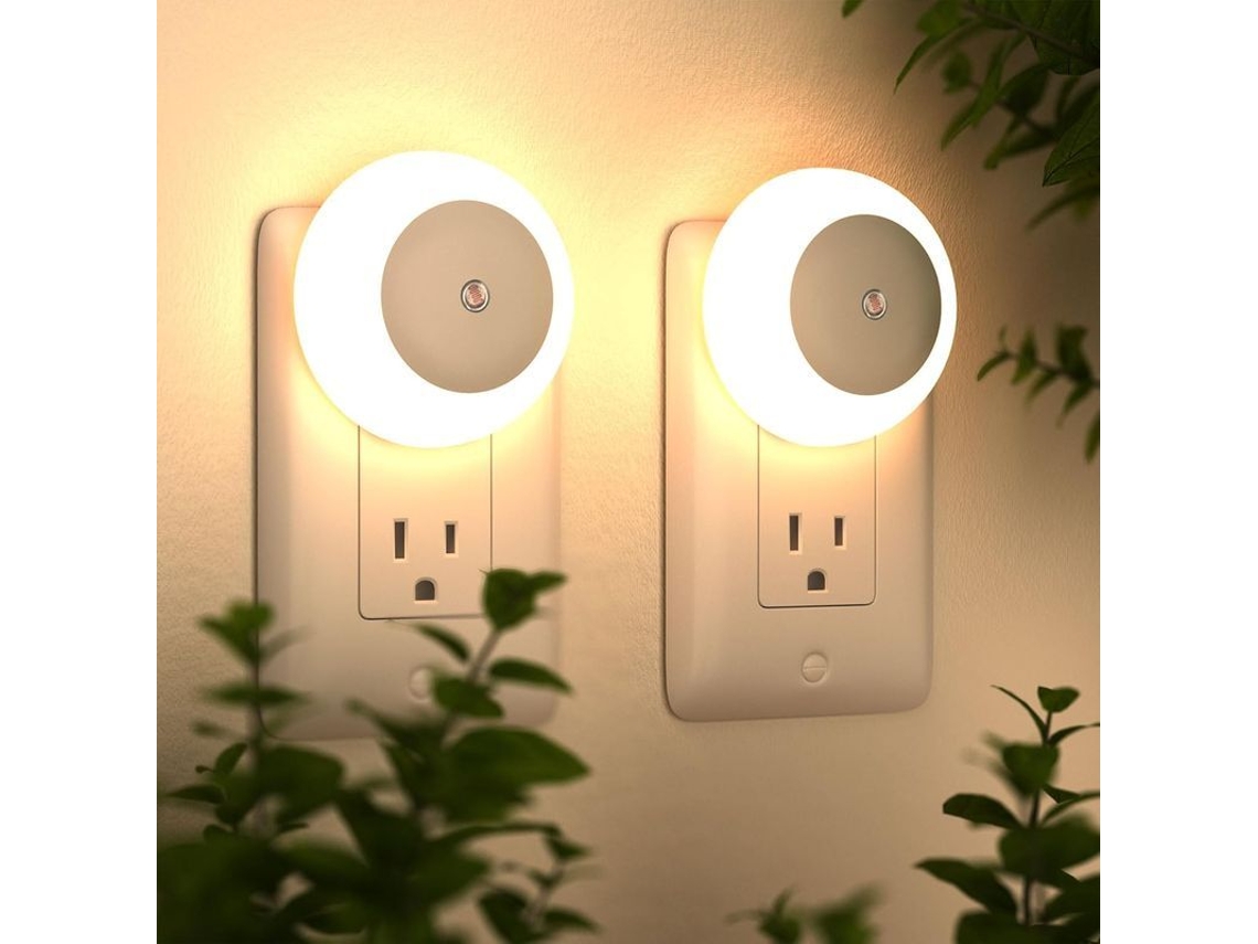Luz Nocturna Led Blanca Cálida Con Sensor Crepuscular, Para Dormitorio, Baño, Pasillo, Cocina.