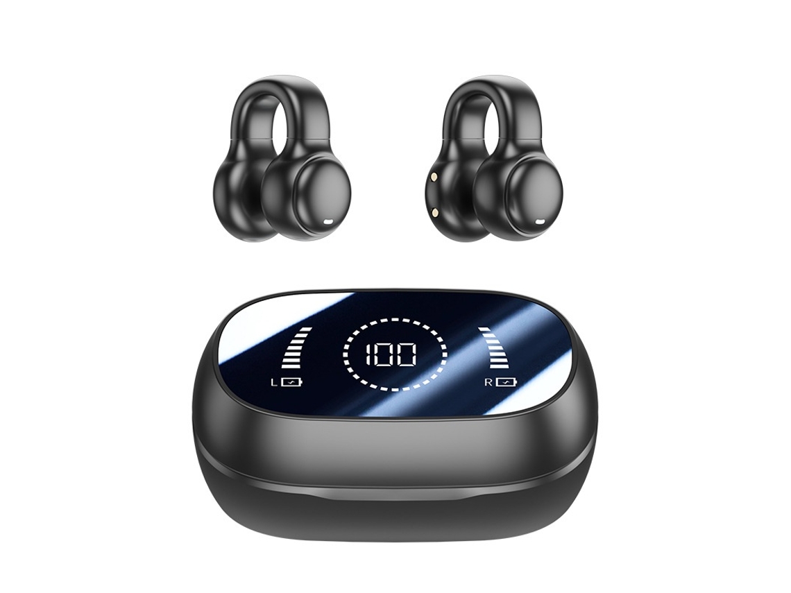 Auriculares inalámbricos Bluetooth de conducción ósea, diseño abierto, para correr y hacer ejercicio, negros