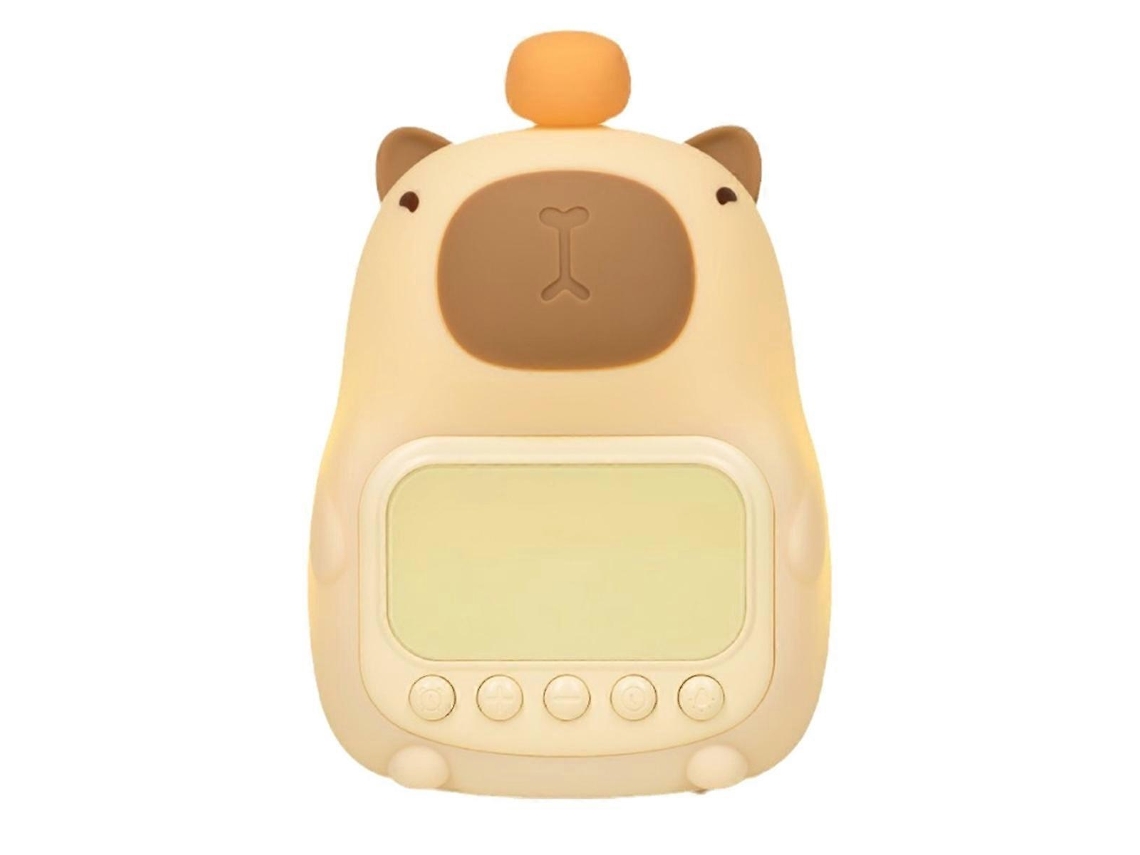 Luz nocturna de capibara con reloj digital, luz nocturna de silicona con forma de animal de Rosewell
