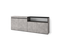 Aparadores para salón 200x75x35cm 4 Puertas Armario zapatero Cemento