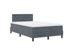 Maison Exclusive - Cama Box Spring Led Con Led Gris Oscuro 120 X 190 Cm Terciopelo