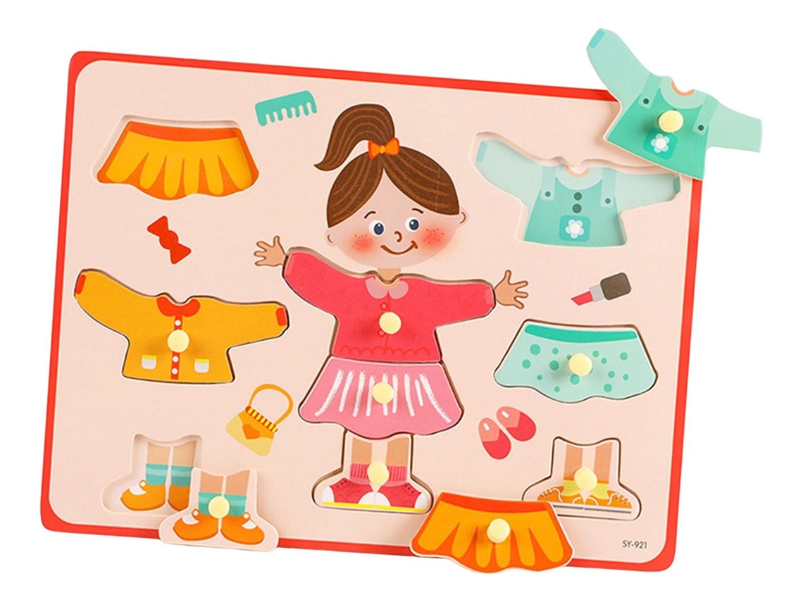 Rompecabezas de vestir Slowmoose para niñas, juguete educativo para niños pequeños