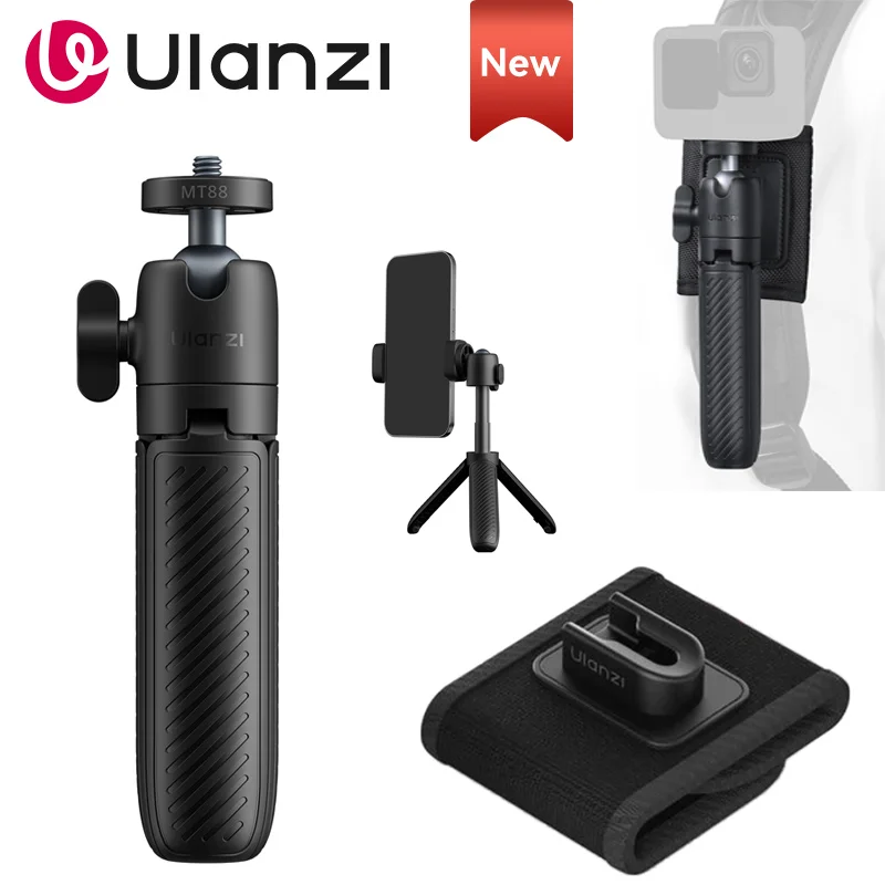 Mini trípode selfie MT88 con clip para mochila, para cámaras de acción, DJI Pocket3 e Insta360 X5