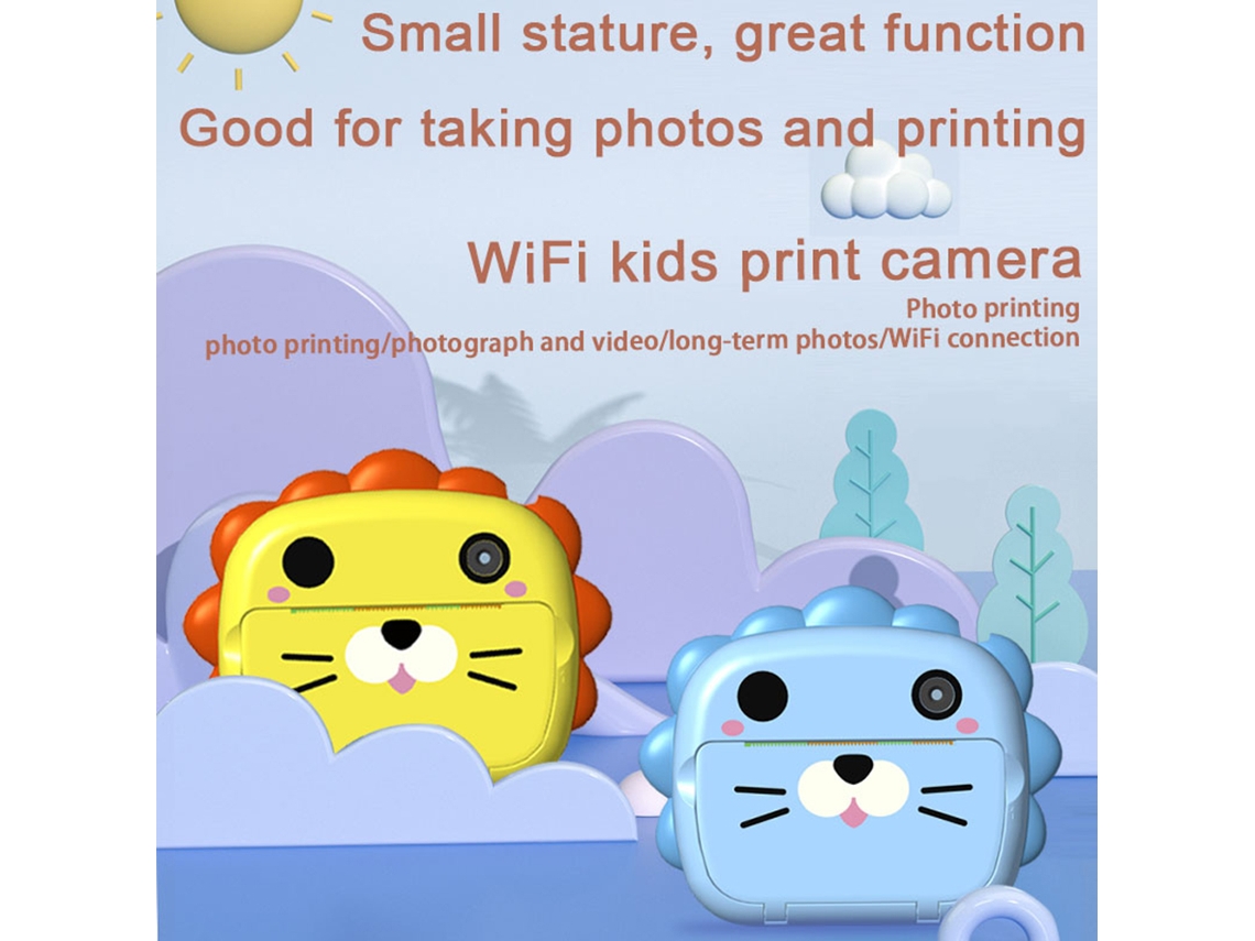 Cámara Infantil Con Impresora Térmica Sin Tinta De 12 Mp Y Resolución 1080p Full Hd. Juguete Educativo Ideal Para Niños Y Niñas.