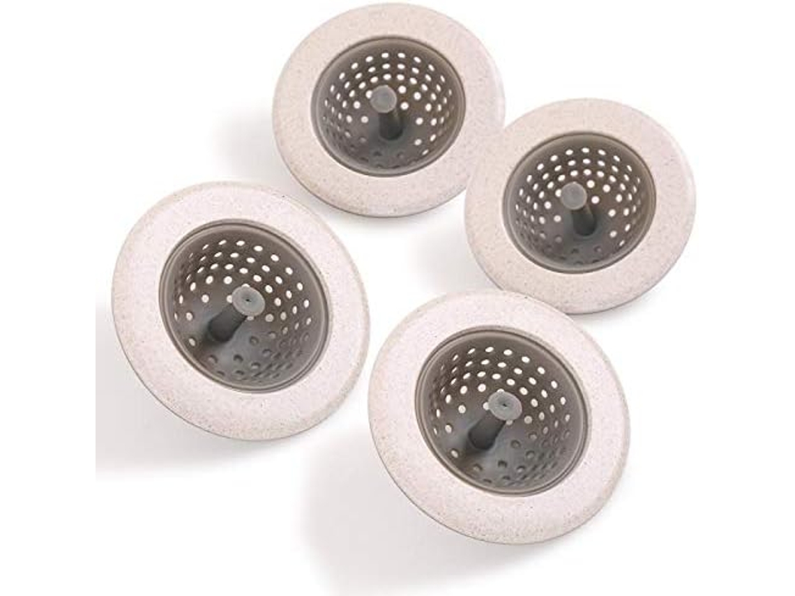 Colador de silicona para fregadero de cocina, tapa de drenaje, borde ancho de 4,5 pulgadas, 4 piezas