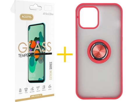 Carcasa + Protector de Pantalla para iPhone 11 Pro Max ACCETEL Rojo