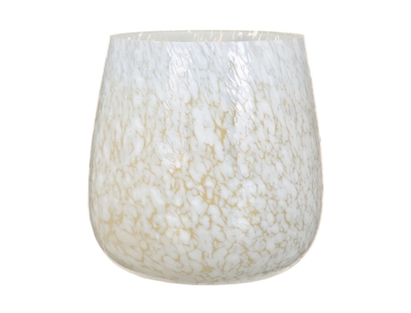Portavelas BIGBUY HOME en Cristal (Blanco - 13 x 13 x 13 cm)