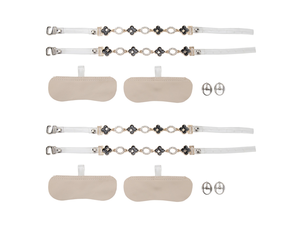 2 Pares De Correas De Tobillo Para Tacones Altos Desmontables Con Decoración De Trébol