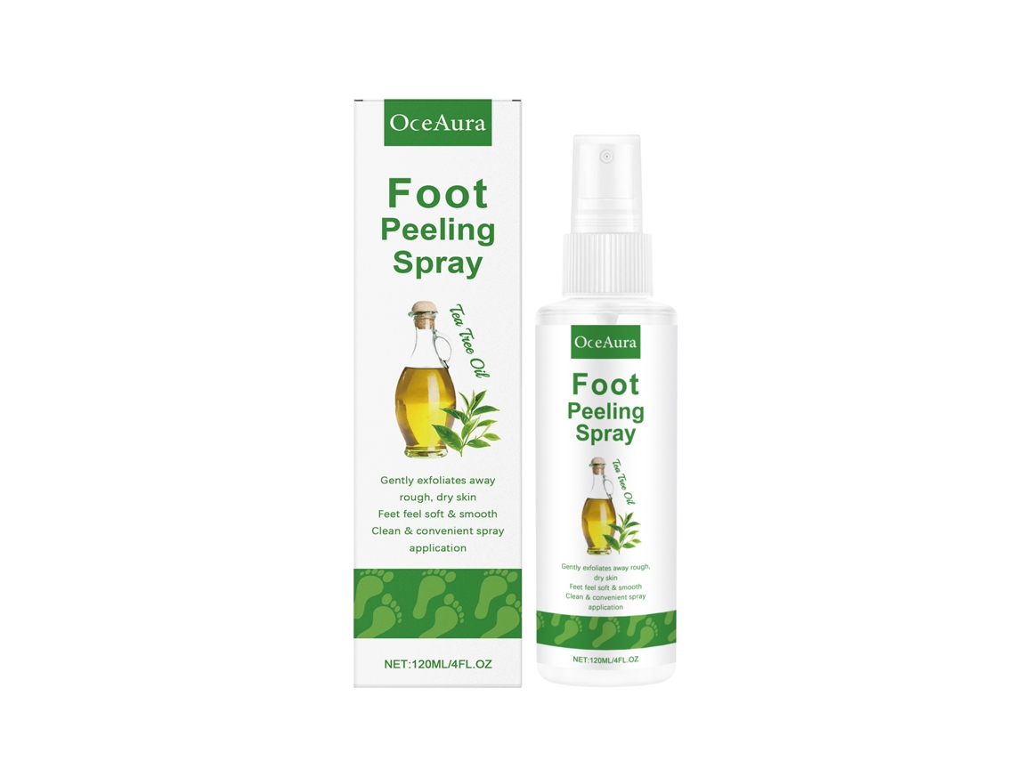 Spray exfoliante para pies con aceite de árbol de té
