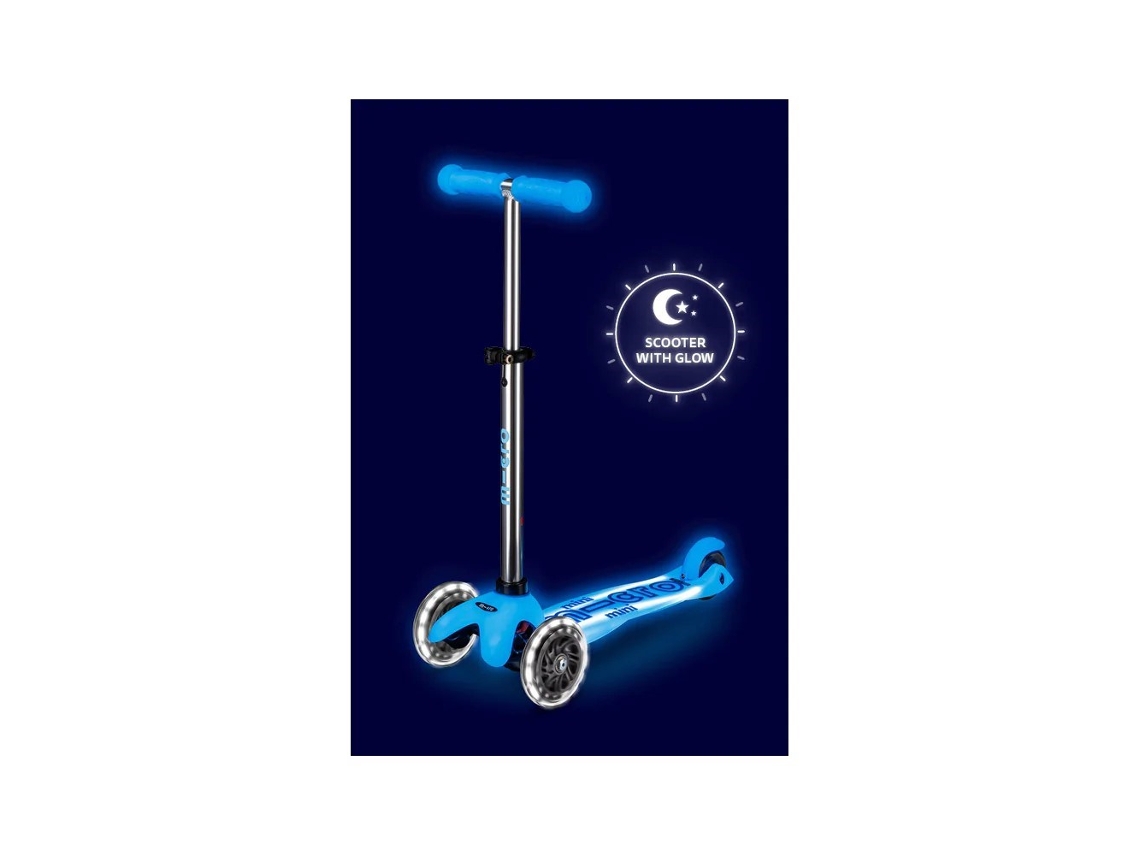 Patinete Mini Micro Deluxe Glow Led Plus Azul Ártico Mi3