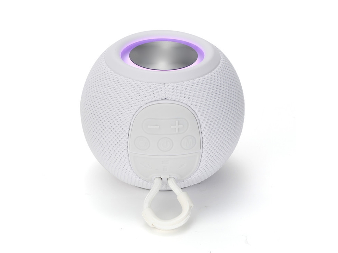 Altavoz Inalámbrico Bluetooth 5.3 Portátil Pequeño Con Subwoofer Y Luces Intermitentes, Color Blanco.