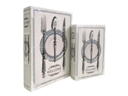 Juego de Cajas Decorativas SIGNES GRIMALT Libro Blanco Madera MDF 7x30x21 cm
