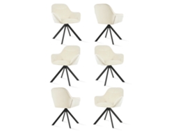 Sillas De Comedor Goeurvant 1370(pack De 6, Marfil, Terciopelo)