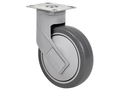 Rueda giratora placa 10hc125cp-pgaisb goma gris .eje bolas ALEX