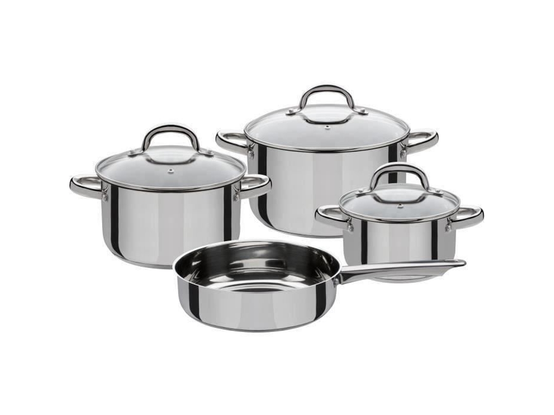 Juego de 4 piezas de batería de cocina Gsw Montreal de inducción de acero inoxidable