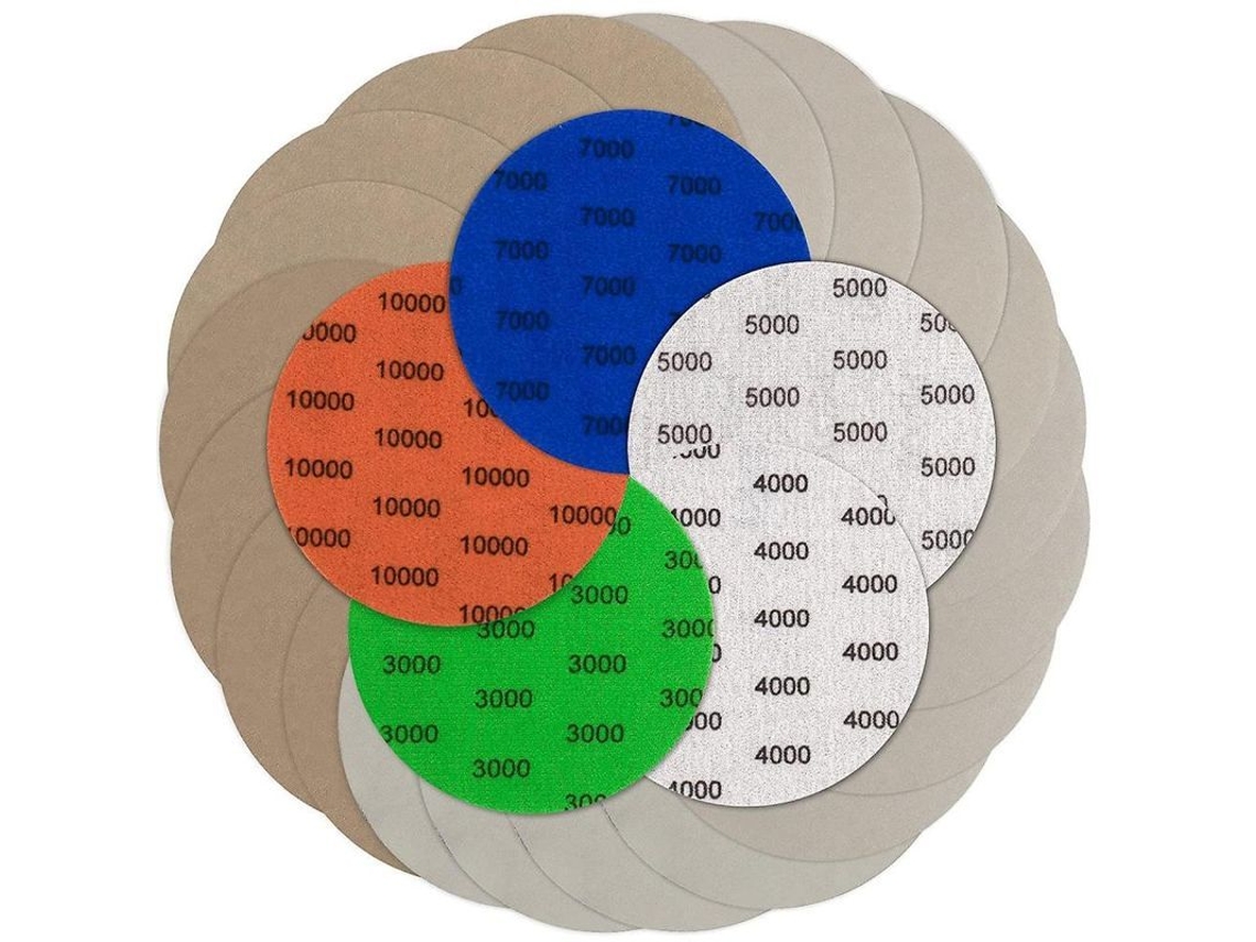 2026-paquete De 25 Discos De Lija 125mm Velcro 3000-10000 Grit Seco/húmedo Para Madera, Metal Y Automoción