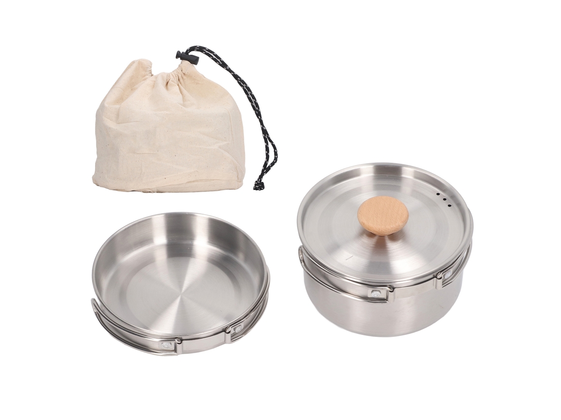 Juego De Utensilios De Cocina Portátiles De Acero Inoxidable 304 Para Acampar, Con Bolsa De Almacenamiento, Ideal Para Senderismo Y Excursionismo.