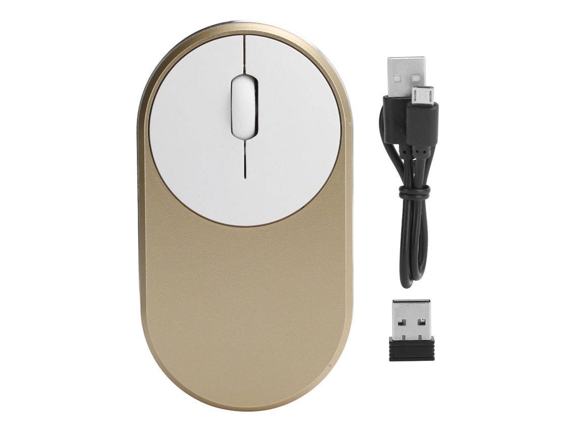Ratón Inalámbrico Recargable Bluetooth Óptico Usb De 2,4 Ghz Para Portátil Y Accesorio De Oficina (dorado)