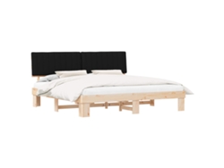 Maison Exclusive - Estructura De Cama Con Cabecera Tapizada Negro 200 X 200 Cm