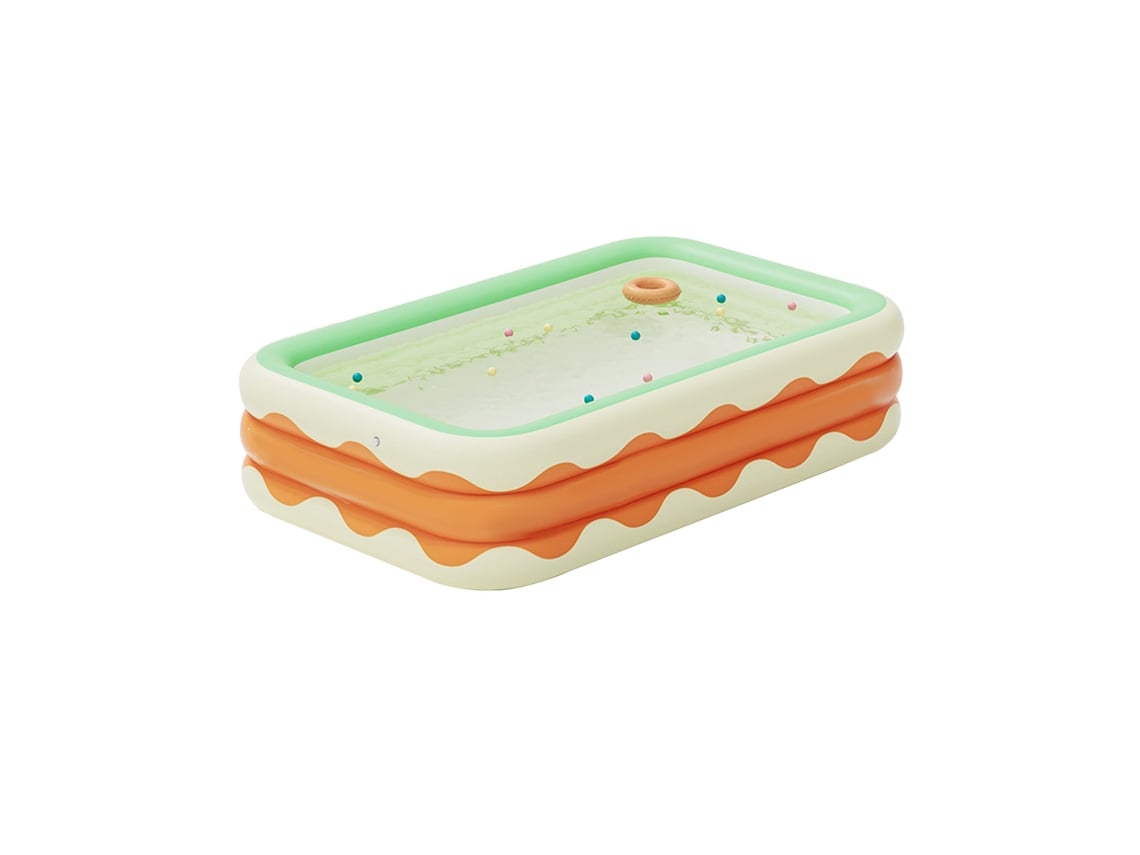 Ats-piscina Hinchable De 3 Capas Pvc Plegable Para Interior Y Jardín Naranja 4.3ft