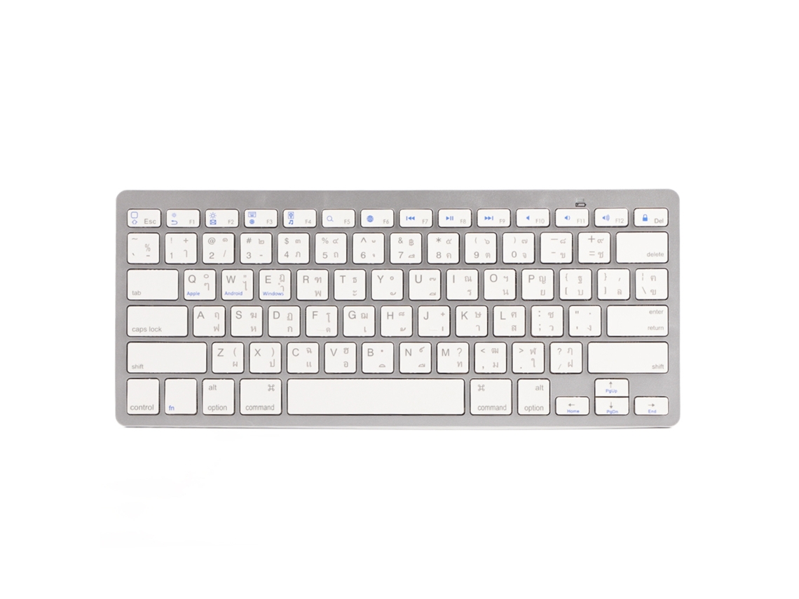 Teclado Bluetooth Inalámbrico Ultrafino Tailandés Con 78 Teclas Para Windows, Android E Ios.