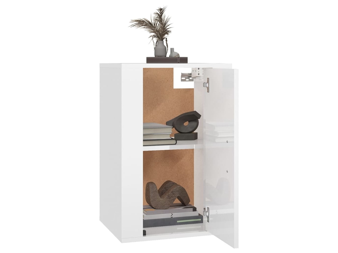 Estantería/Muebles de TV de Pared 2 Pzs 40X34,5X60 Cm Blanco Brillante