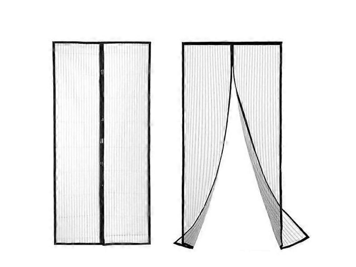 Mosquiteiro magnético Rebe-mesh para porta, 80/90/100 x 210/220 cm, preto, fechamento suave, ajustável, verde nórdico.