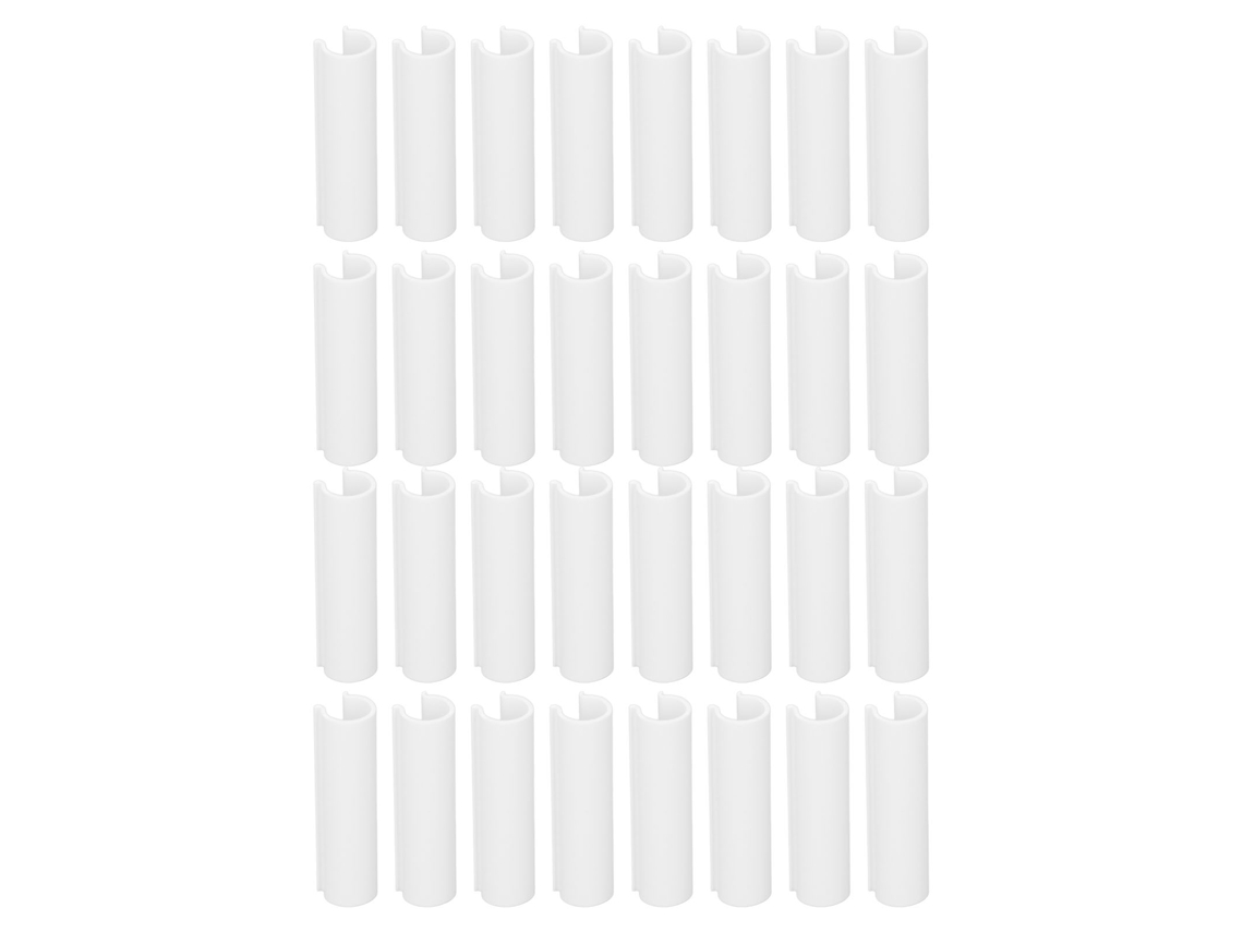 Abrazaderas para tubos de invernadero de PVC, multifuncionales y reutilizables, para cubiertas de piscina, láminas y telas de sombra, color blanco, tamaño pequeño, 32 unidades