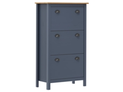 Zapatero Organizador Hill 72X35X124Cm Madera Pino Maciza Gris