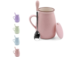 Bonitas Tazas De Café De Cerámica De 355 Ml Con Tapa Y Cuchara - Juego Creativo Para Hombres Y Mujeres