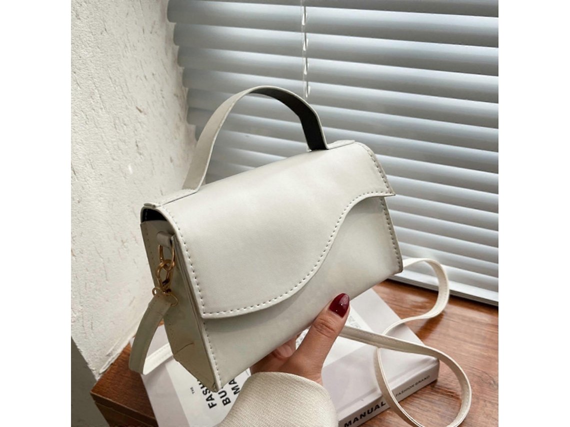 Bolso de hombro Lalamoli blanco con asa superior, bolso bandolera de viaje, bolso bandolera para mujer