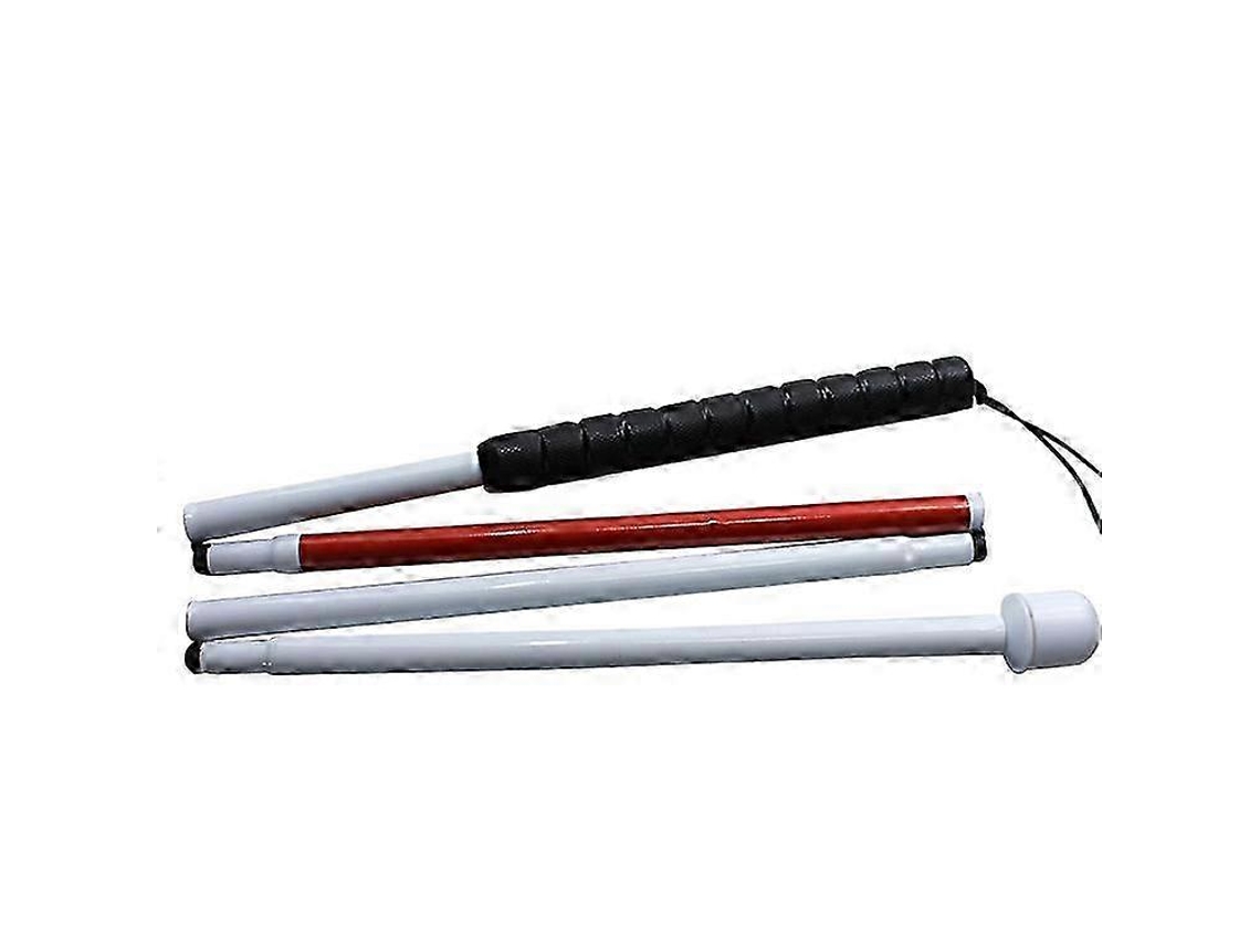 Bastón blanco, bastón para ciegos, bastón plegable de aleación de aluminio de 127 cm con 4 secciones, para personas ciegas.