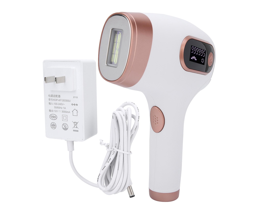 Dispositivo de depilación IPL con 990.000 destellos, máquina de depilación Ice Sense, enchufe estadounidense de 110 a 240 V, Ly Ebike (blanco)