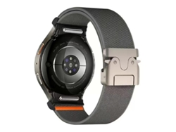 Bracelete Para Samsung Galaxy Watch 7/6/5/4 - Nylon Elástico - Botão Pressão E Fivela Paraquedas - Cinza Escuro