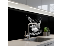 Paneles protectores contra salpicaduras de cocina - Agua - Salpicaduras - Negro 500x60 cm