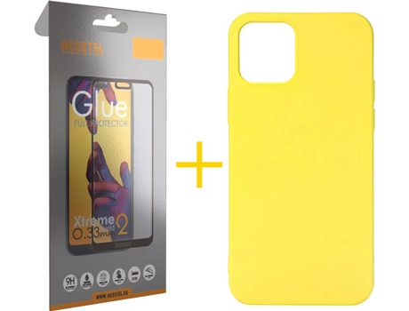 Kit Funda + Protector de Pantalla Apple iPhone 11 SKYHE Full Liso (Amarillo)